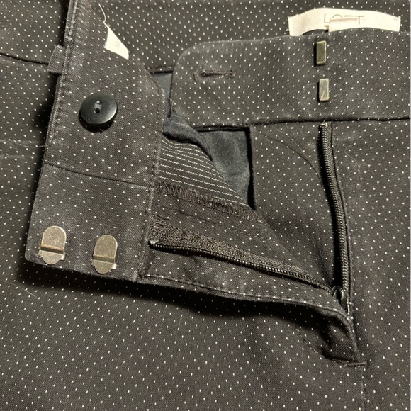 Loft black polka dotted slim ankle pant size 6 - Picture 8 of 8